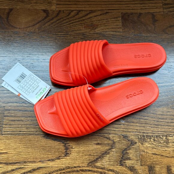 Crocs Miami Slide Sandals – Bright Orange, Women’s Size 7 (New with Tags) - Picture 1 of 7